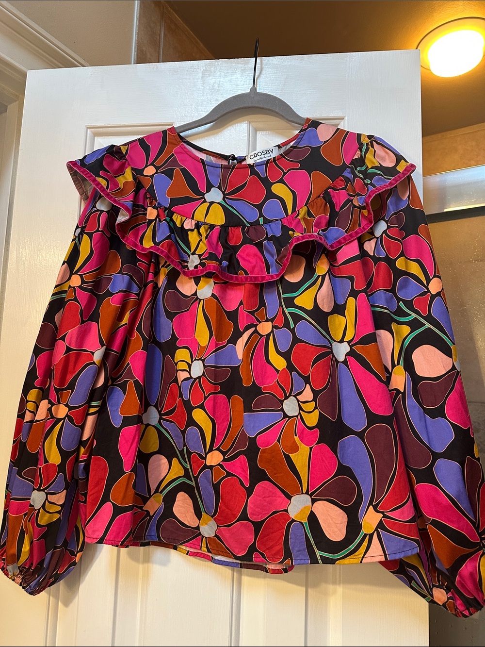 CROSBY by Mollie Burch Multicolor Floral Ruffle Blouse